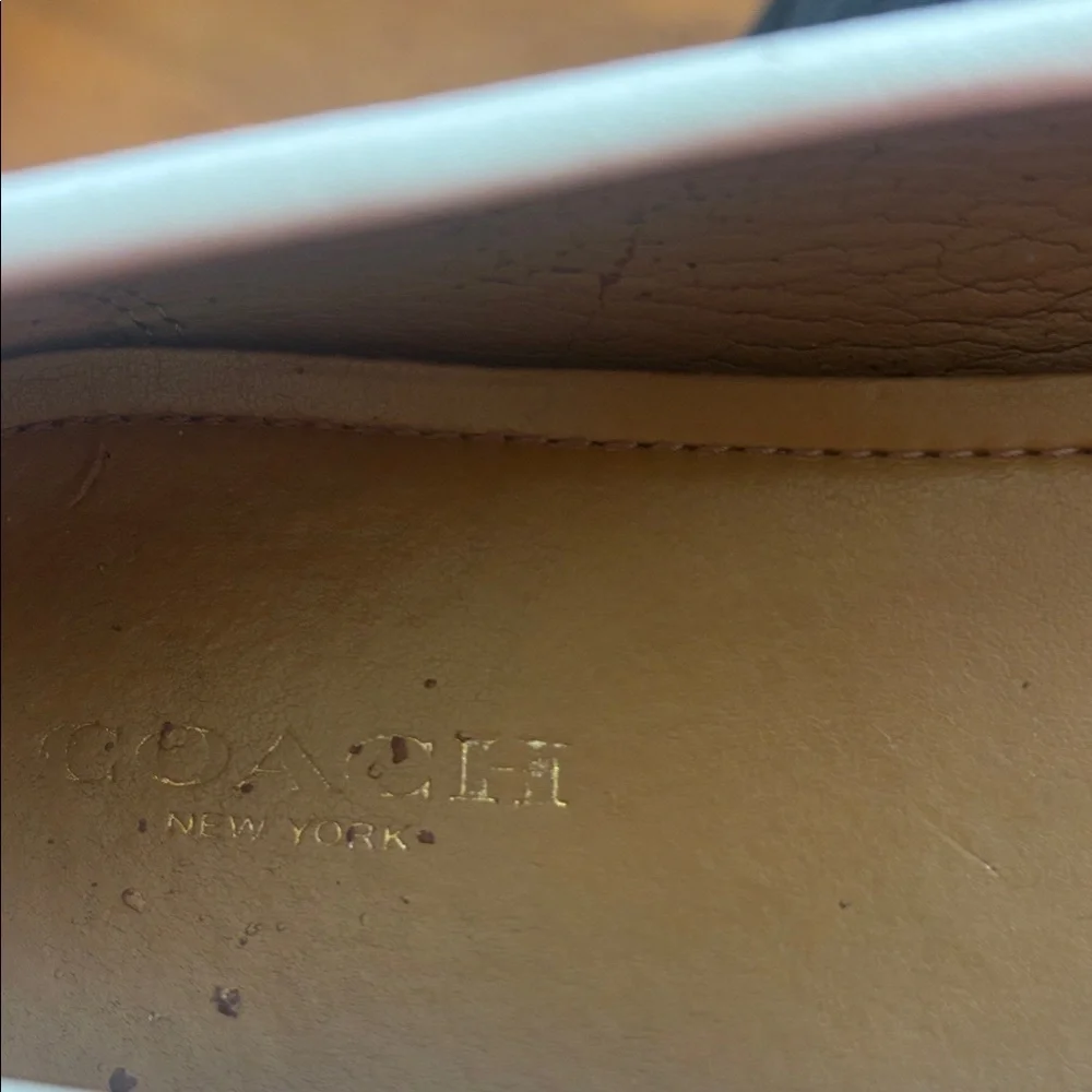 Coach White Leather Women's Driving Loafers with Silver Accent - Picture 8 of 8